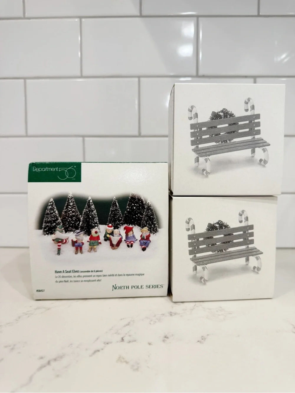 ❤️🎄❤️ Dept 56 | Elves Have A Seat & 2 Candy Cane Benches ❤️🎄❤️